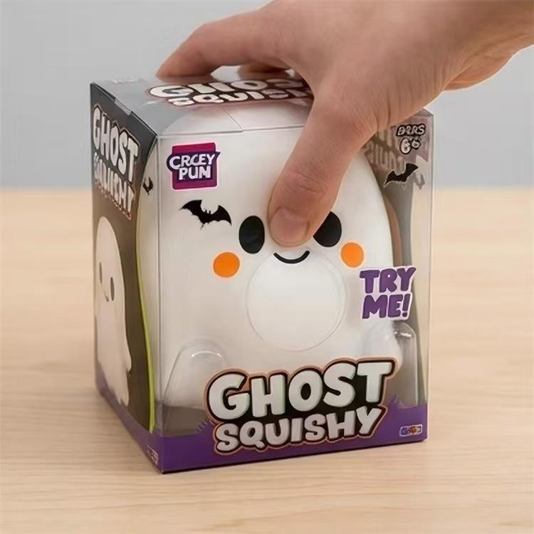 Ghost Squishy Toy, Slow Rising Stress Relief Fidget Toy, Soft Squeeze Sensory Toy for Kids and Adults, Cute Halloween Party Gift