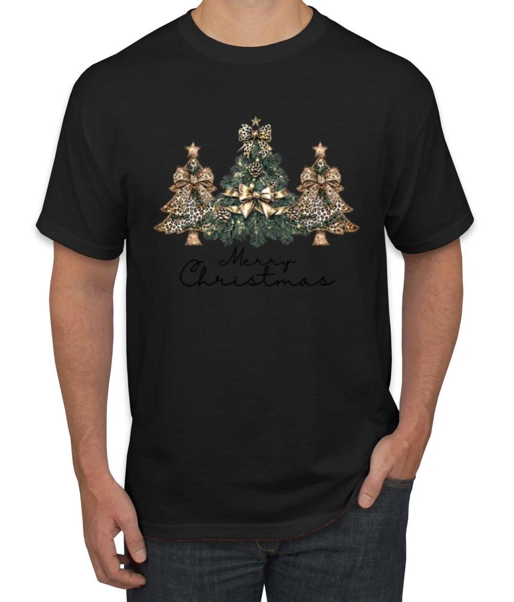 Merry Christmas Gold Glitter Ugly Christmas Men s T- Shirt 2XL