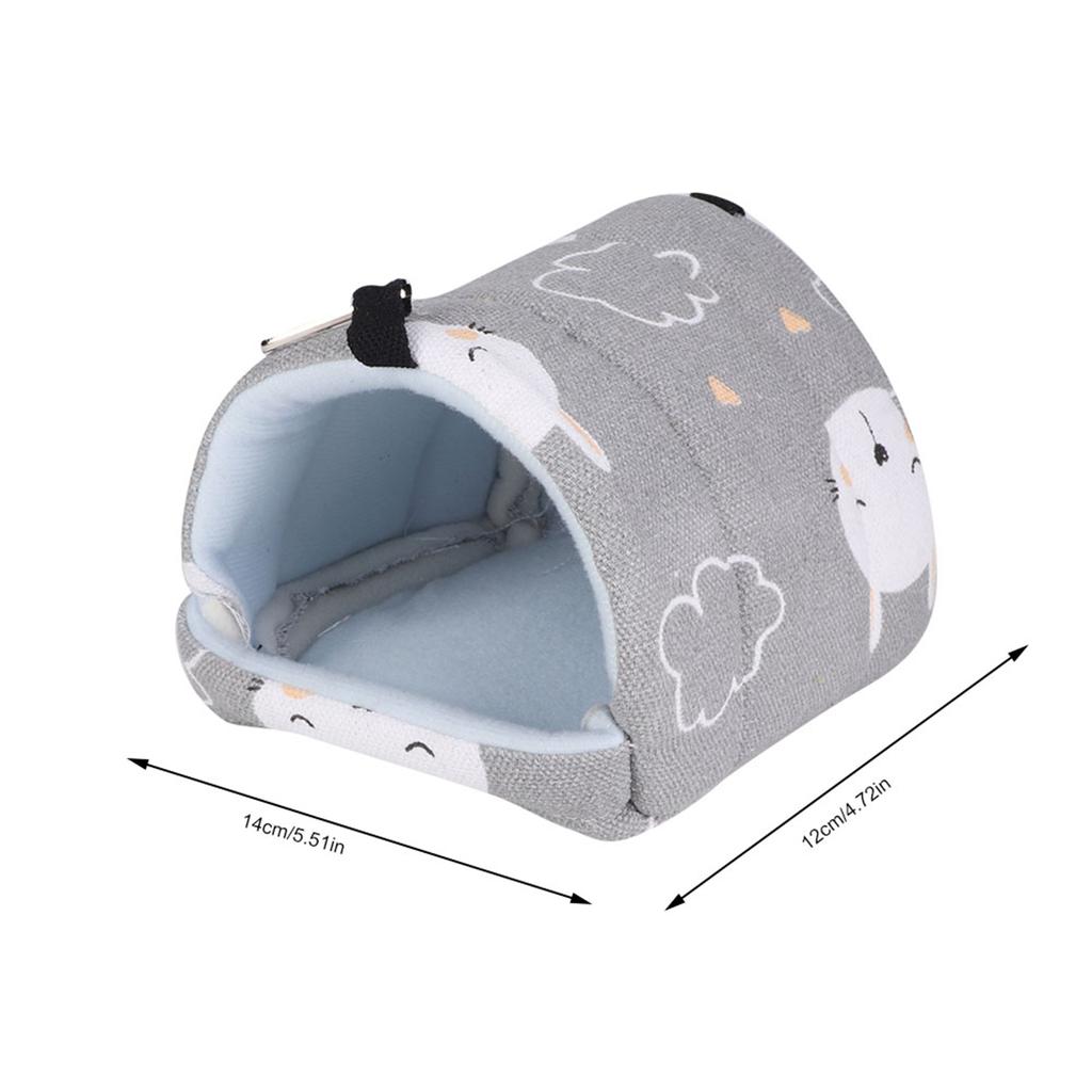 14*12cm Durable Pet Canvas Hanging Bed Hammock For Rat Hamster Squirrel Parrot(Gray Rabbit)