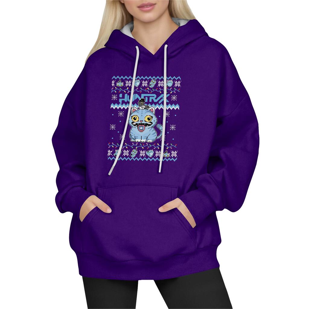 Women's Fashion Long-Sleeve Pullover Hoodie with Fun Movie-Inspired Prints