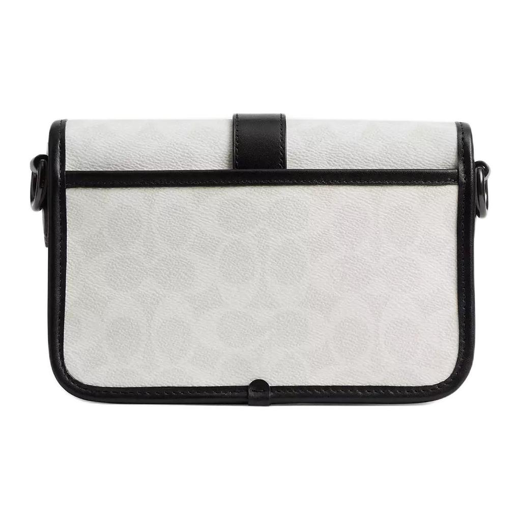 Coach League 19 Classic Print Coated Canvas And Calfskin Crossbody Shoulder Bag Small Men Bags Black White CY990-XTP
