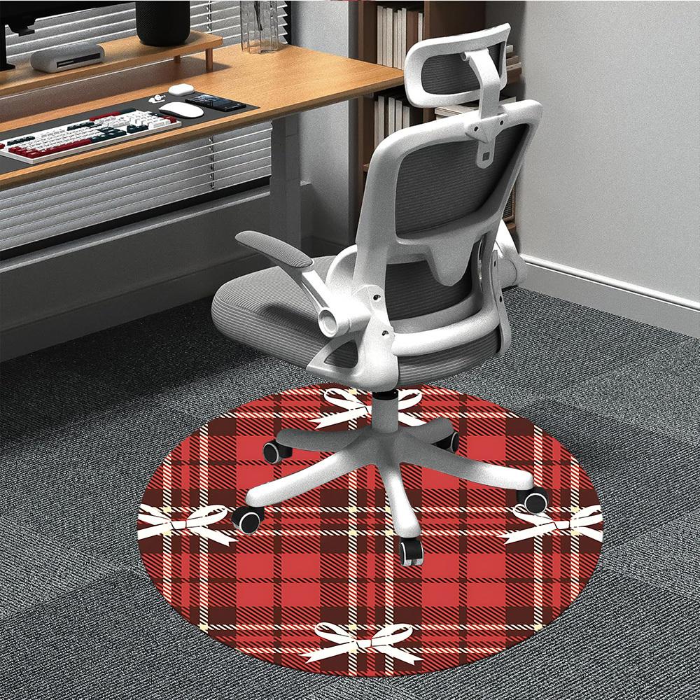 

1pc Plaid Pattern Chair Carpet for Office, Soft, Non-Slip Polyester Mat, Office, Living Room, Bedroom, Durable Polyester yy251207184 80cm by 80cm