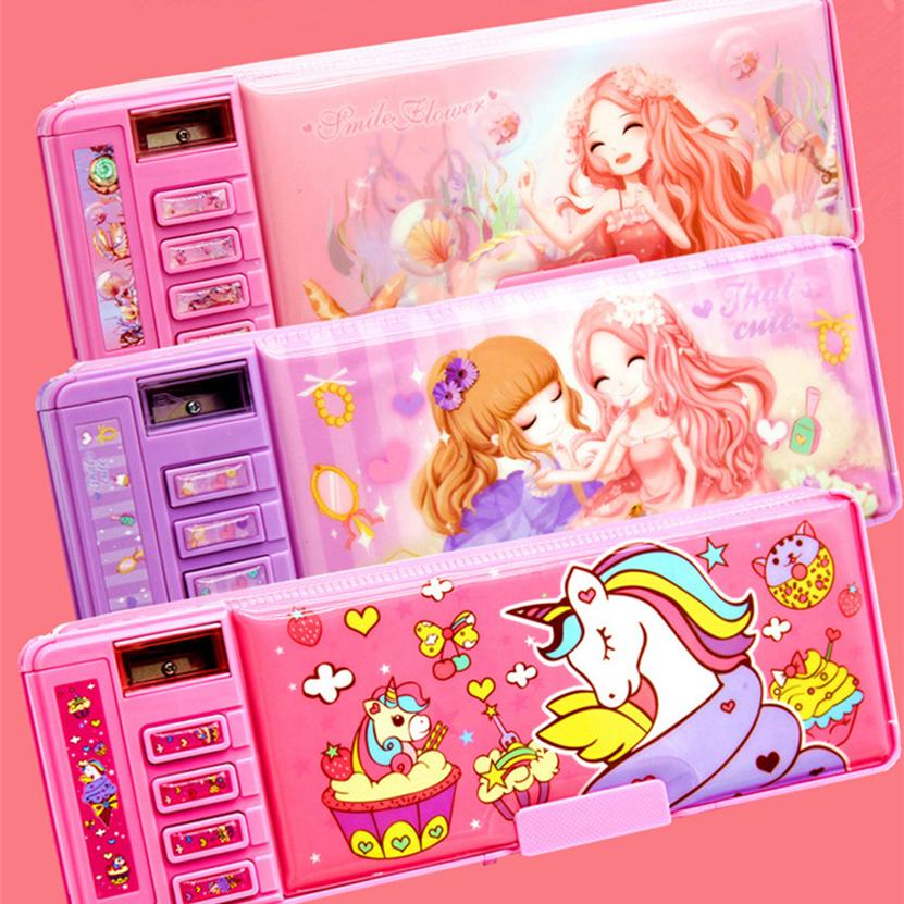 Pencil Case  Password Pen Case Unicorn Kawaii Pencilcases Multifunctional Pencil Box Korean School Stationery