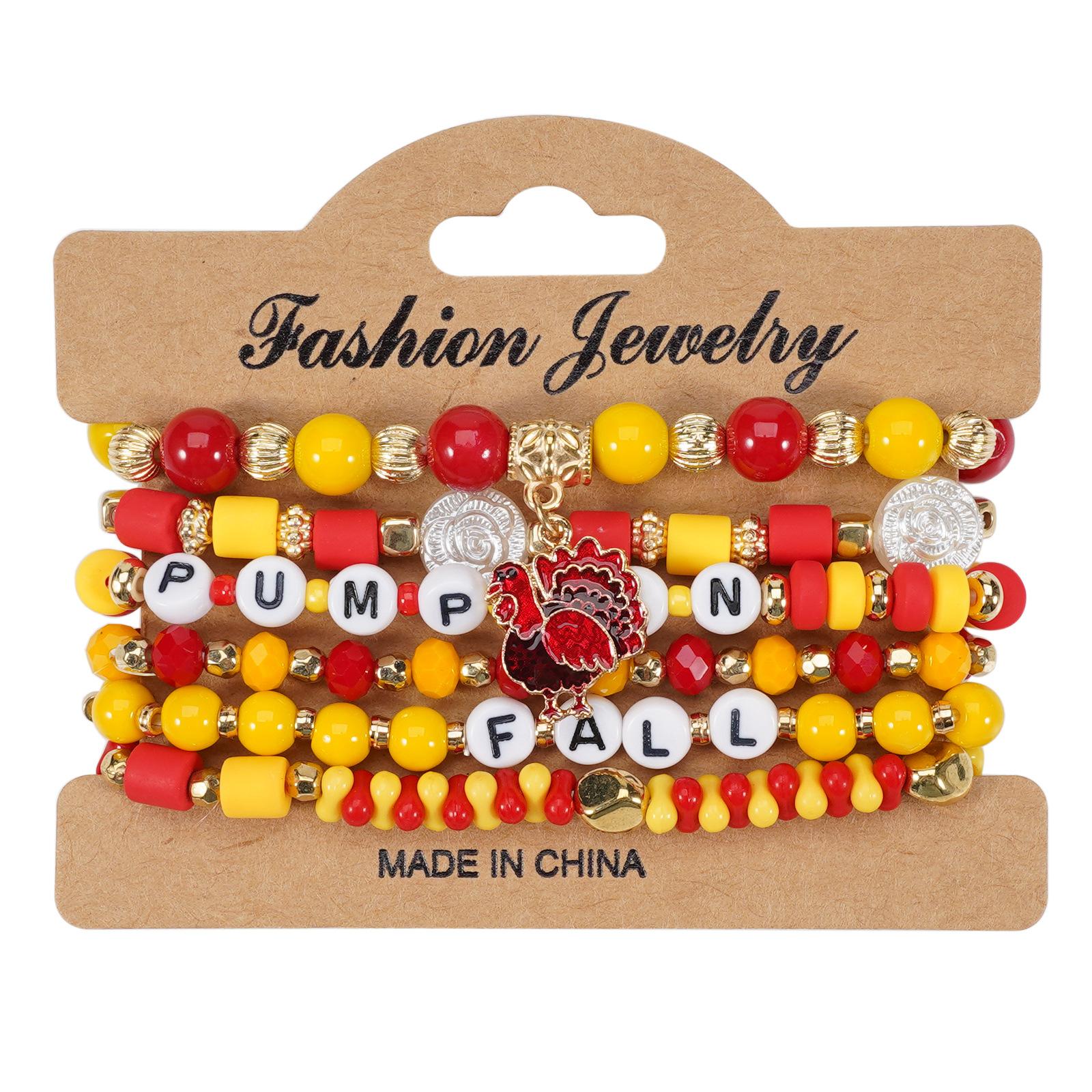 JYL TS Bracelet Thanksgiving  Maple Turkey Pumpkin Boosts Gratitude & Abundance Style 1 мокасины