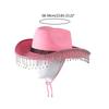 Pink West Cowboy Hat Western Cowgirl Women Girls Rhinestones Cowgirl Hat Carnival Party Cap West Costumes for Adults