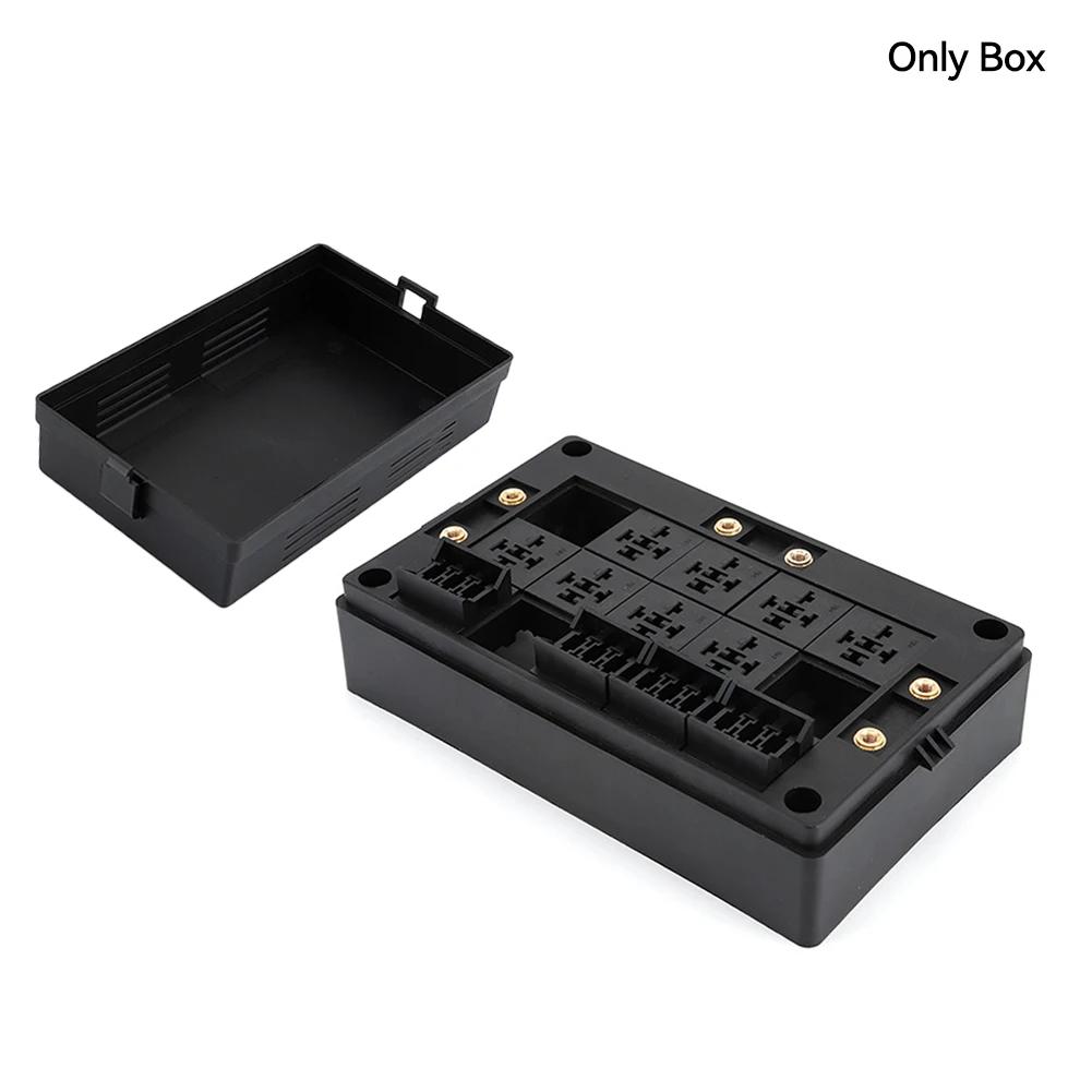 DC 12V 24V 15-Way Fuse Relay Box with 10 40A Relays Fuse Block 4-Pin or 5-Pin Relays for Automotive Marine RV Boat Camper Van