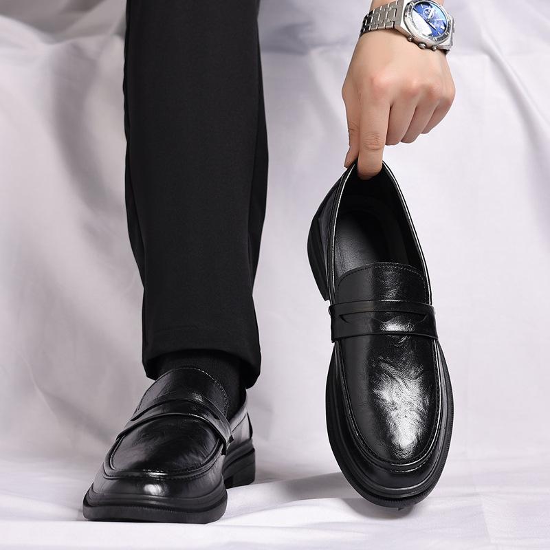 Summer new soft leather beanie shoes business men's casual leather shoes men's shoes men's derby shoes
