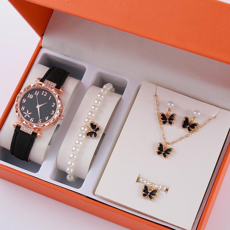 Stunning Teardrop Stainless Steel Quartz Watch Set Crystal Jewelry for Formal Event