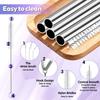 Replacement Straws Compatible With Brümate Era 40 Oz Tumbler, Include 4pcs Tumbler Straw Cover Cap and 4pcs Reble Straw with 1 Cleaning