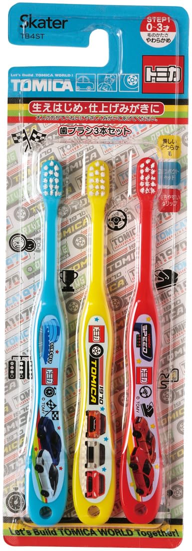 

Skater Toothbrush for Infants, Ages 0-3, Soft, 3-Pack, Tomica 23, 15cm, TB4ST-A