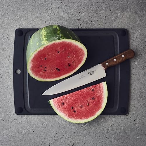 VICTORINOX Cutting Board, Dishwasher Safe, Heat Resistant, Camping, Rubber Wood, Made in the USA, Epicurean All-in-One Series, XL, Black, 7.4127.3