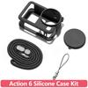 Soft Silicone Protective Case for DJI Osmo Action 6 Camera Shockproof Scratchproof Cover with Lens Cap Lanyard Anti-Drop