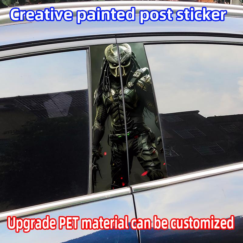 Predator Car Stickers Car B-pillar Decal Waterproof Stickers Auto Center Pillar Sticker Cover Scratches Vehicle Decor Accessorie