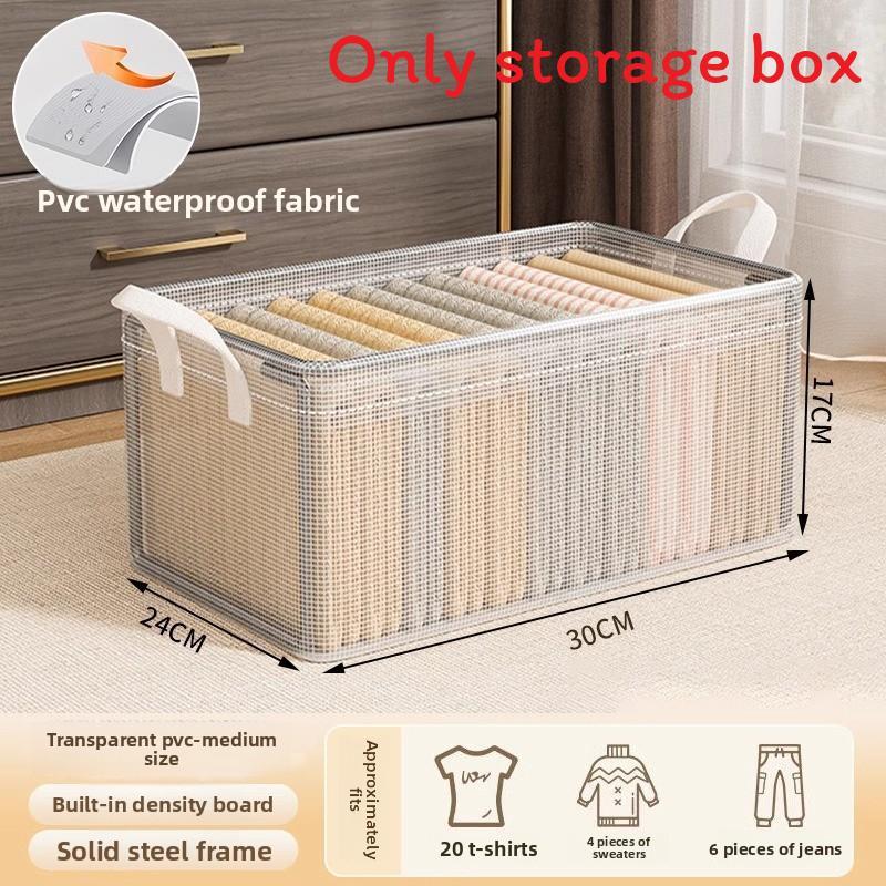 Modern Minimalist Clothes Storage Box With Foldable Steel Frame For Bedroom Organization