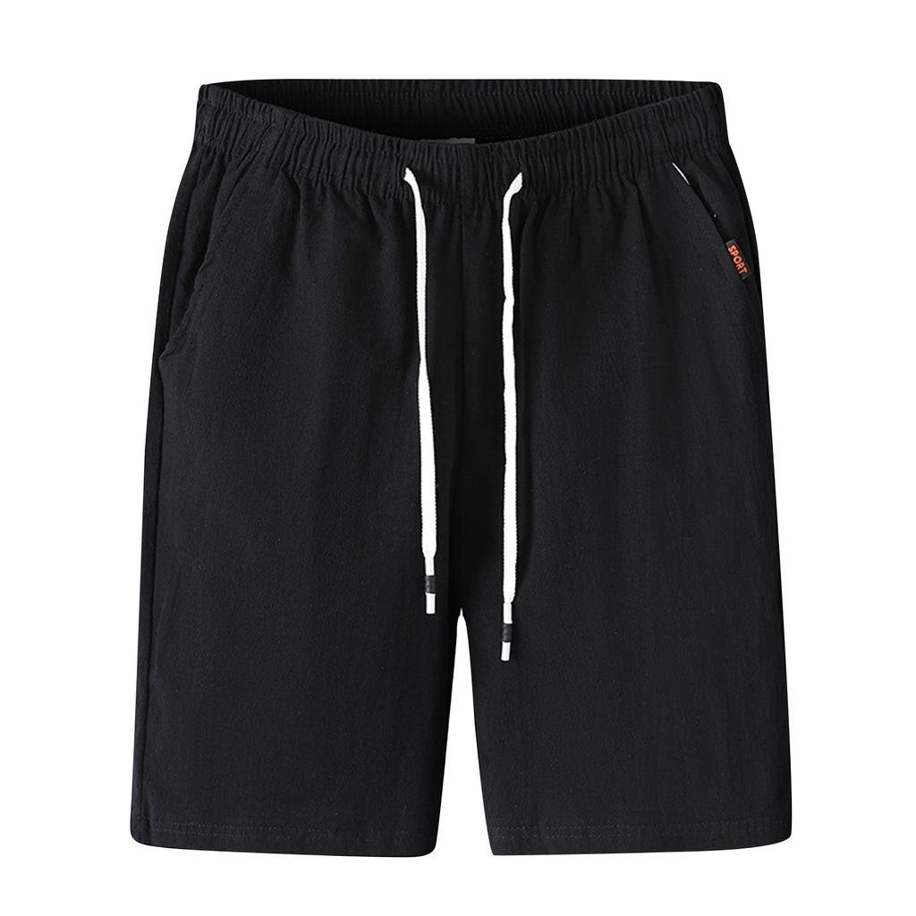 Men'S Loose Cotton And Linen Cropped Pants Fashionable Casual Sports Straight Leg Pants