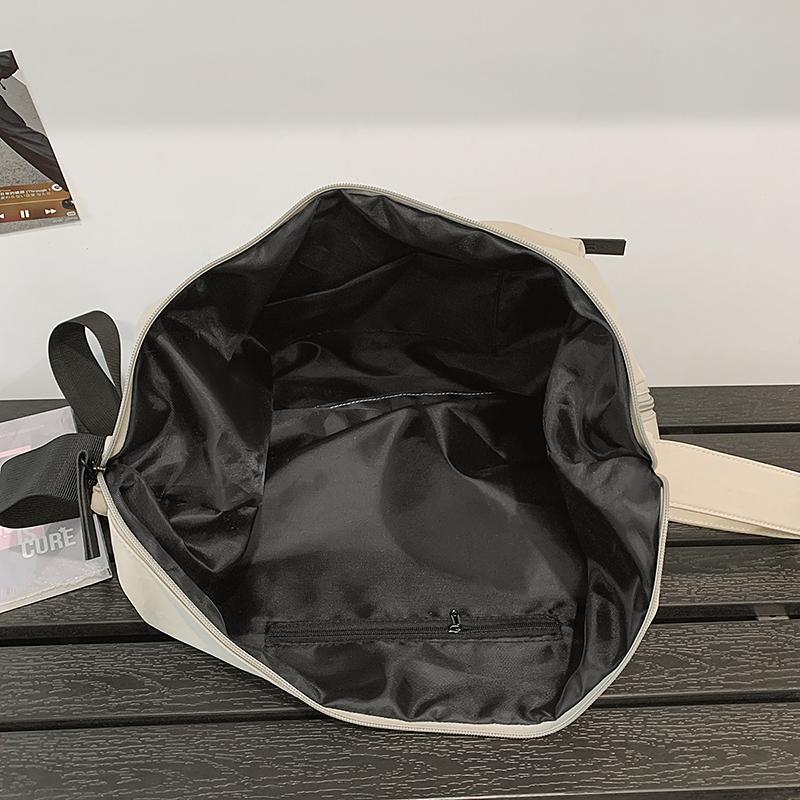 Men Solid Color Shoulder Bag Women Large Capacity Water-Repellent Commuter Crossbody Bag