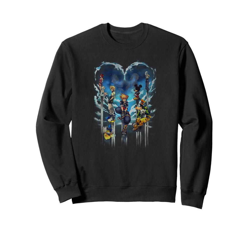Disney Kingdom Hearts main character heart-shaped antique-style sweatshirt