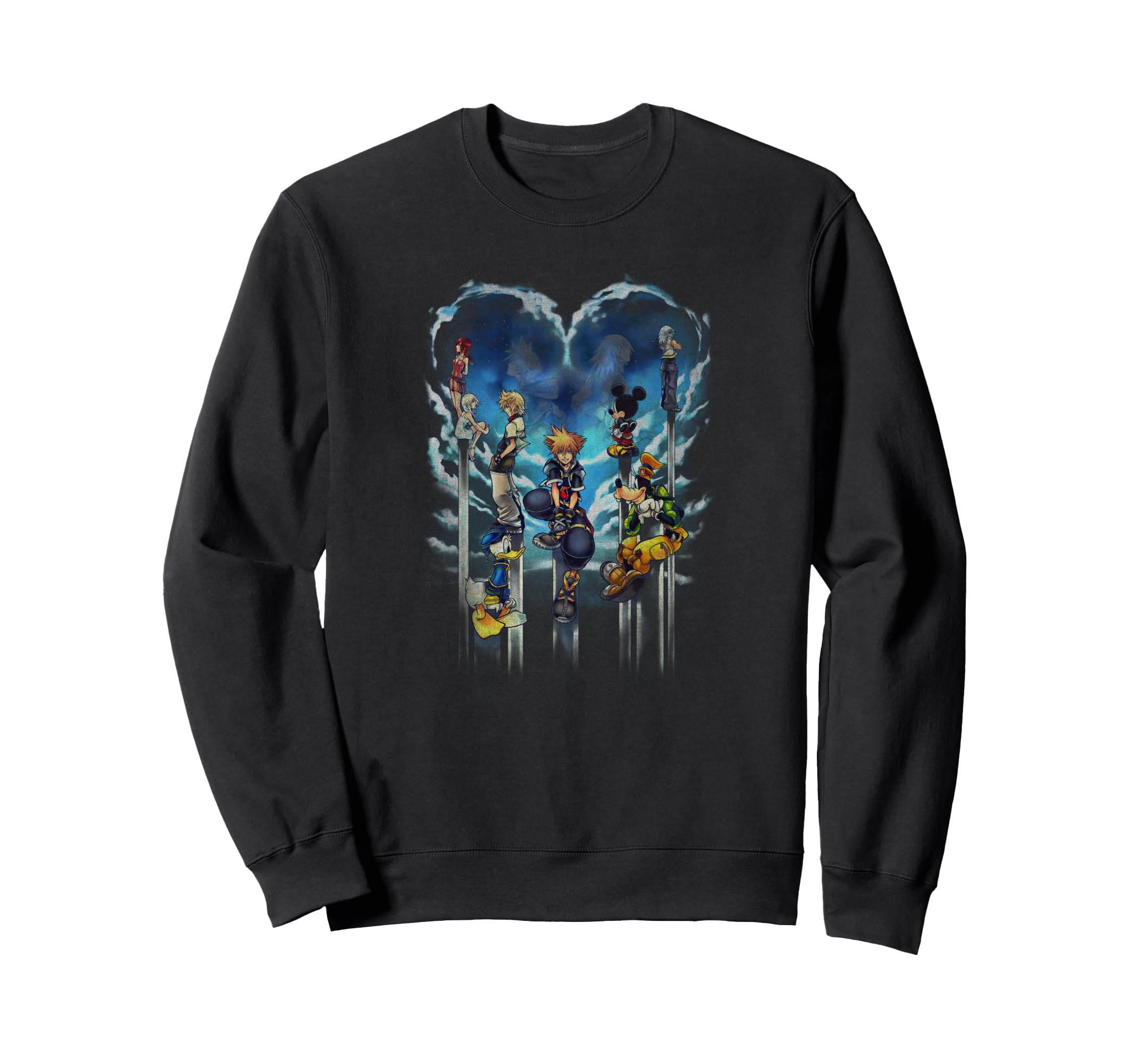 

Disney Kingdom Hearts main character heart-shaped antique-style sweatshirt