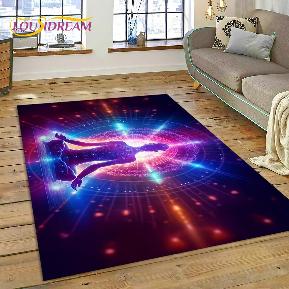 

3D Yoga Meditation Rainbow 7 Chakra Rug Carpet for Living Room Bedroom Decor,floor Mat Non-slip Decoration for Sofa Doormat Gift 40x60cm( 15x23in )
