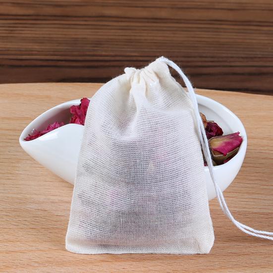 20Pcs Spice Bags with Drawstring Natural Cotton Muslin Bags for Tea Herbs