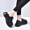 Women's Shoes 2025 Spring New Single Shoes Thick-soled Muffin Bottom First Layer Cowhide Lace-up Two Wear Flat-bottomed Round Head Casual Shoes
