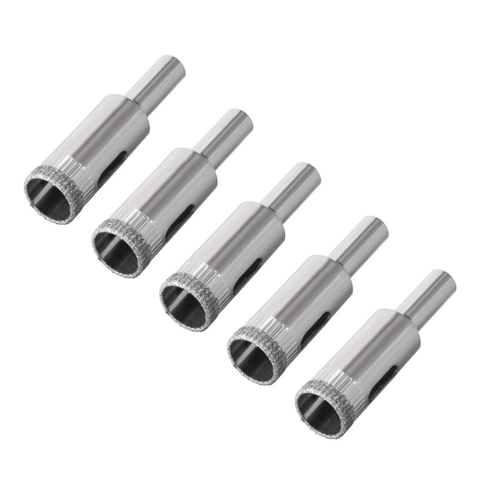 Uxcell 5pcs 16mm 18mm 14mm Diamond Coated Drill Bit Tile Marble Glass Ceramic Hole Saw Drilling Bits DIY Wall Hole Saw Drilling