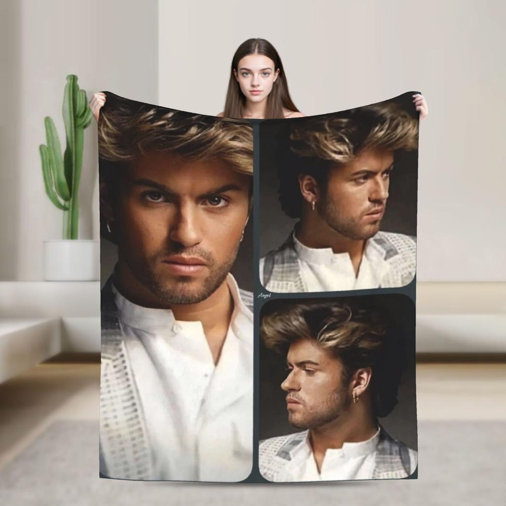George Michael Decke Qualität Warm Weich Überwurfdecke Winter Studenten Wohnkultur Lustige Tagesdecke