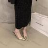 Women Design Silver Pointed Sandals Women Spring New Pumps Sexy Party Thin Heels Single Shoes Female Elegant Mules Dress Sandals