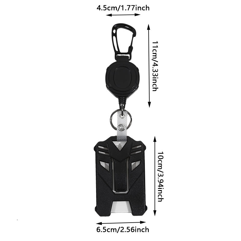 Heavy Duty Retractable Keychain Badge Clip ID Reel Chain Holder Outdoor Steel Wire Spring Rope Card Clip Carabiner Outdoor Key Card Cover Case Bags