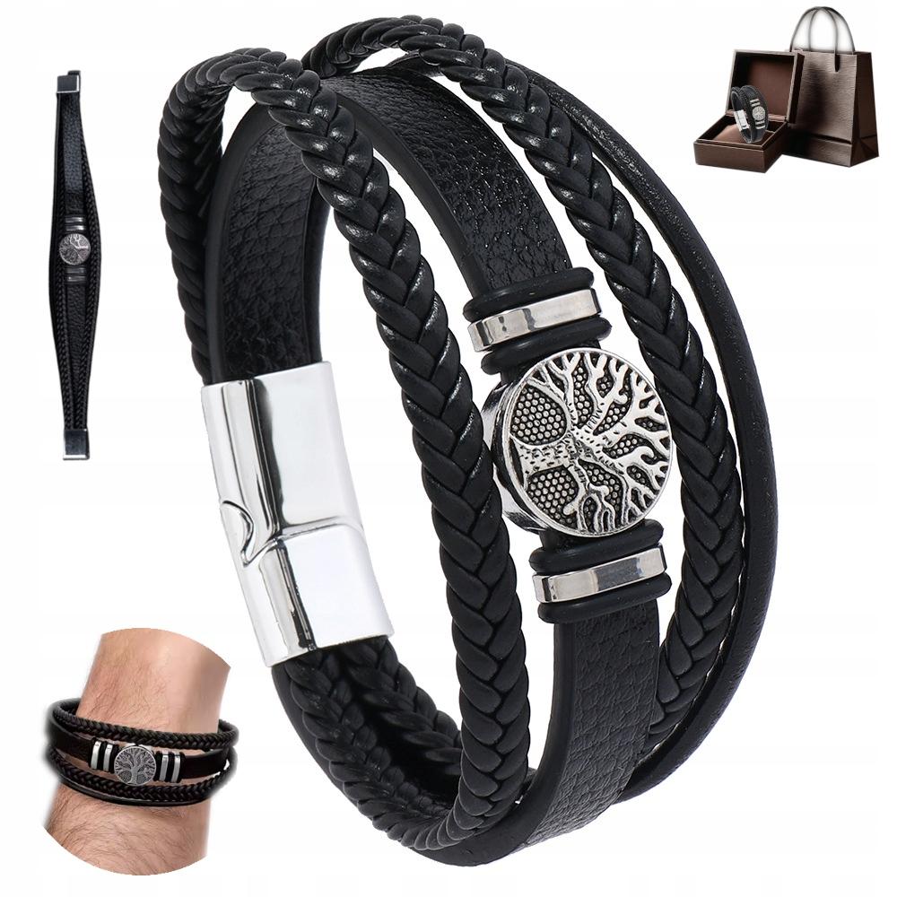 Men' Leather Bracelet Premium Braided Leather Bracelet Gift