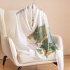 Lotus Pattern Chiffon Shawl Wrap Korean Women Hijab Shawls Fashion Luxury Silk Scarf  Beach