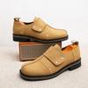 Fashion New comfortable daily office walking shoes with a button-up design  soft sole and a fashionable solid-colored men's casual shoes