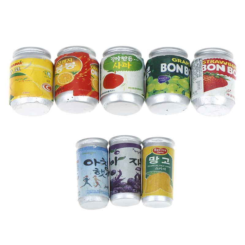 3/5Pcs 1:12 Dollhouse Accessories Jam Beverage Cans Miniature Play Kitchen Toy