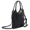 MIU MIU Ivy Graviertes Logo Verstellbarer Abnehmbarer Schultergurt Crossbody Tasche Damen Handtaschen Schwarz 5BA281_2CRW_F0002_V_OLN