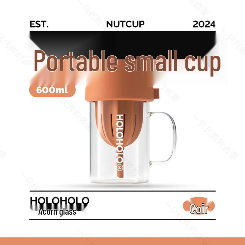 HOLOHOLO High Temperature Glass Tea Infuser Straw Cup 600ml