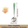 Pure Titanium Soup Spoon Portable Camping Tableware Convenient Environmental Cutlery Household Kitchen Titanium Coffee Tea Spoon