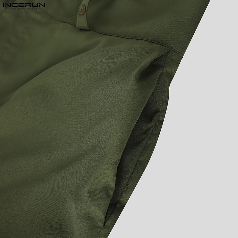 INCERUN Herren Druck Hosenträger Reißverschluss Taille Lässig Weite Beine Overalls Hose Streetwear
