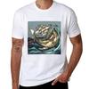 Leviathan Strikes Whale Sea And Sailing Ship Tshirt Vintage Print Crew Neck Tee Tshirt