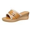 Summer Plus Size Wedge Slippers Women's 2025 New Lace Open-toe Platform Sandals