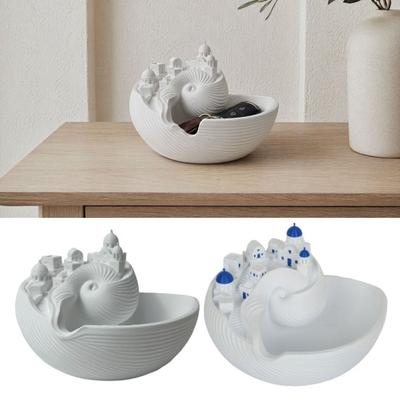 Santorini-Stil Auffangschale, Catch-All Tablett-Organizer, Griechische Insel Organizer Schreibtischdekoration, Muschelschale für Schlüssel Münzen & Schmuck, Praktisches Geschenk für