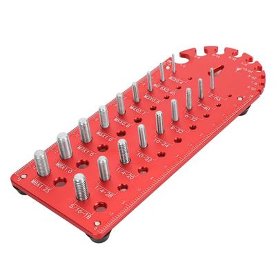 Verificador de Roscas Multifuncional Aleación de Aluminio Portátil Identificador de Roscas de Tornillos Tuercas Pernos Calibrador