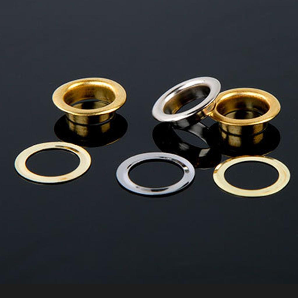 100Pieces 6mm/8mm/10mm Grommet Eyelets Assortment Kits with Tool Metal Eyelets Kits for Leathers Fabric Belt Clothes