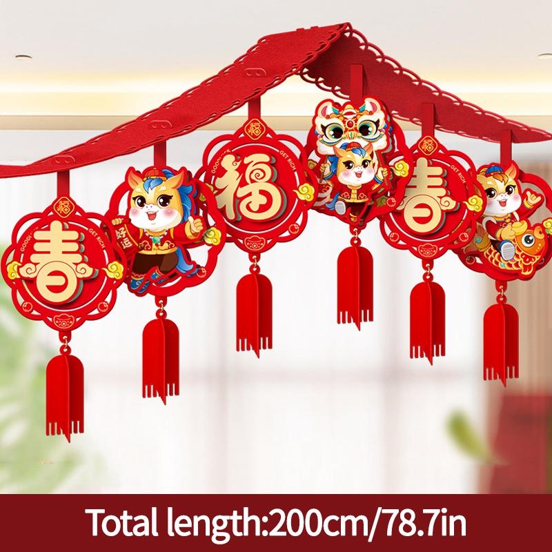 3D Chinese New Year Decoraitons 2026 Wall Hanging  Pendants  The Year of Horse Ornament   Spring Festival Home Decor