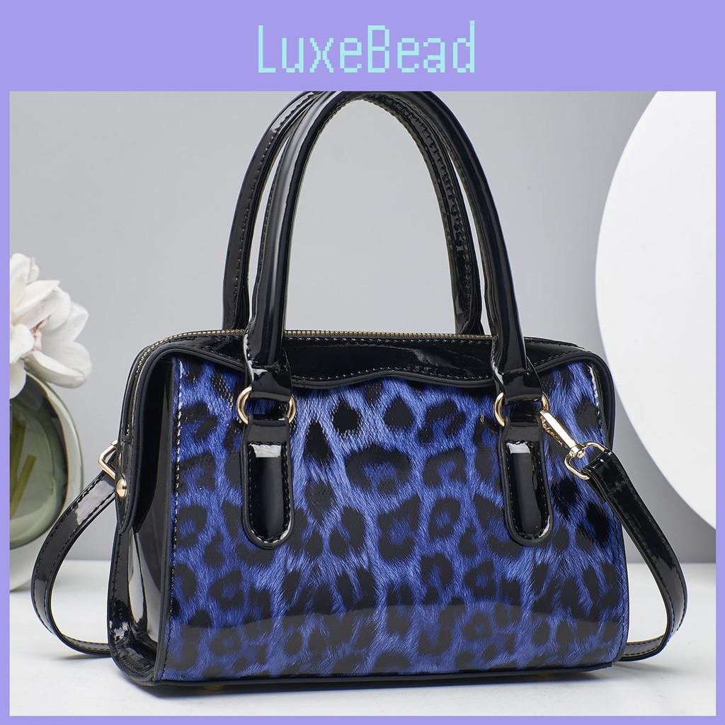 Leopard Fashion Print Color Blocking Women Casual Glossy Shoulder Bag For Daily