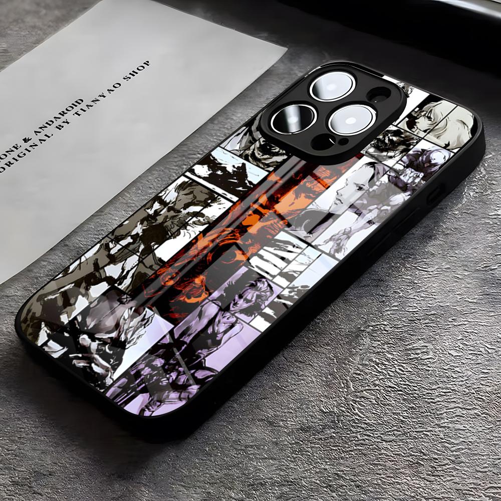 M-Metal G-Gear Solid Phone Case For IPhone 17 Pro Max 16 15 14 Pro Max 13 11 X Xs Xr 8 7Plus Glass Cover