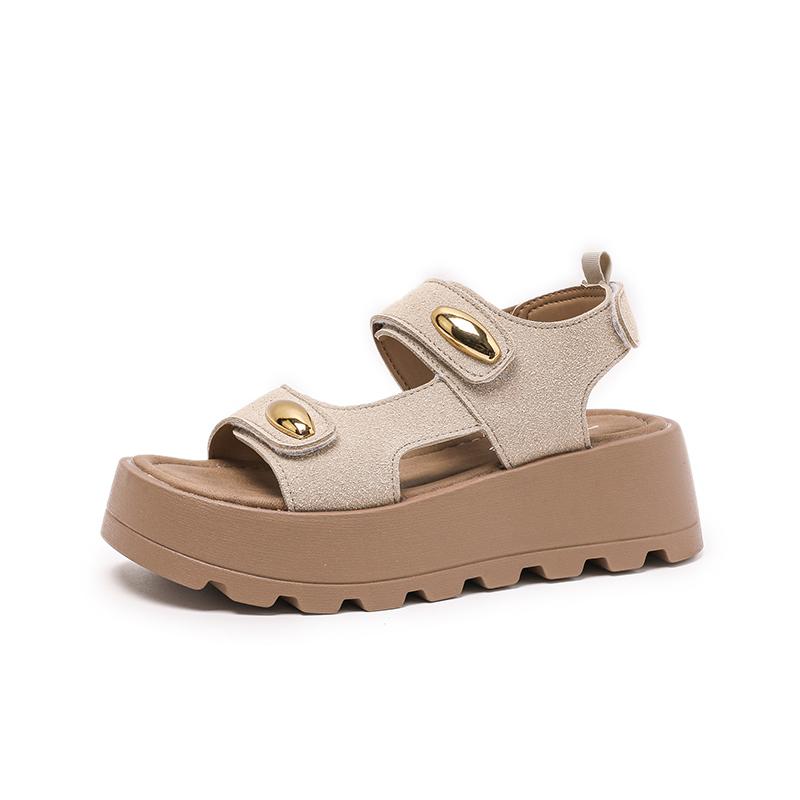 Mode Dam Enfärgade Casual Sandaler, Plattform Ankelspänne Mjuk Sula Gå Kilskor, Slingback Sommarskor
