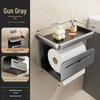 Jiemengzhe Punch-Free Gunmetal Bathroom Tissue Holder with Storage