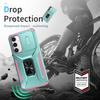 For Samsung Galaxy S23 FE Kickstand Case TPU+PC Phone Protector with Slide Lens Cover