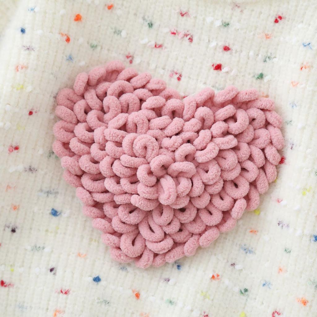 Mädchen Pullover Rundhals Gestricktes Basic-Shirt Süßer Plüsch Samt Verdickt Kinderpullover