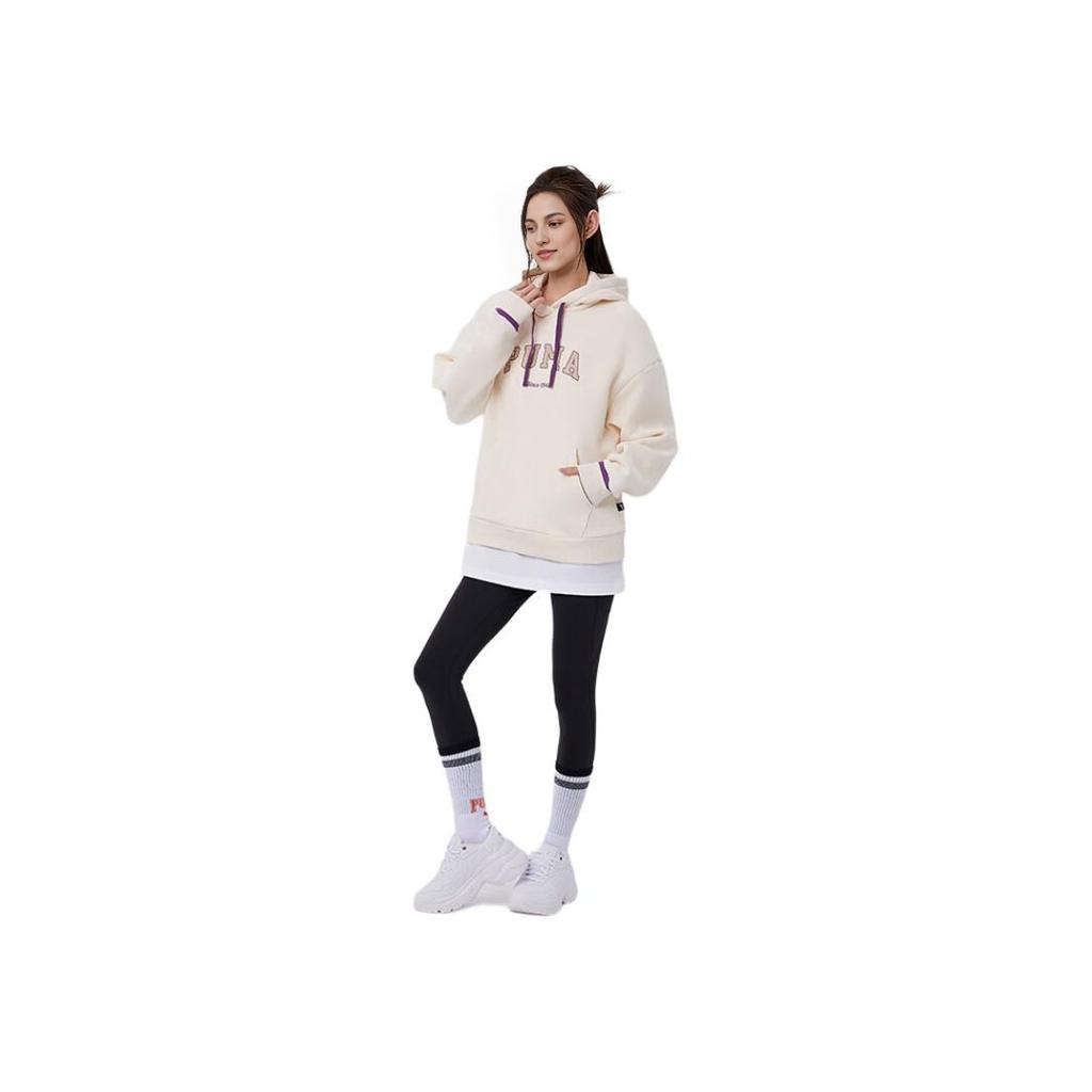 Puma Varsity 2.0 Hoodie Casual Pullover Long Sleeve Sweatshirt Women hoodies Almond 686189-87